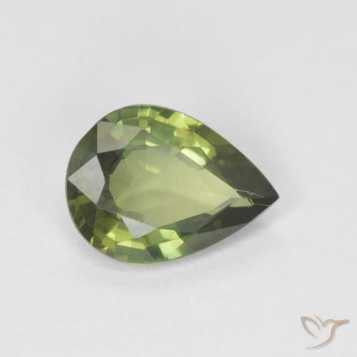 1.18ct 天然 フォレストグリーン サファイア, 洋梨の形, VS