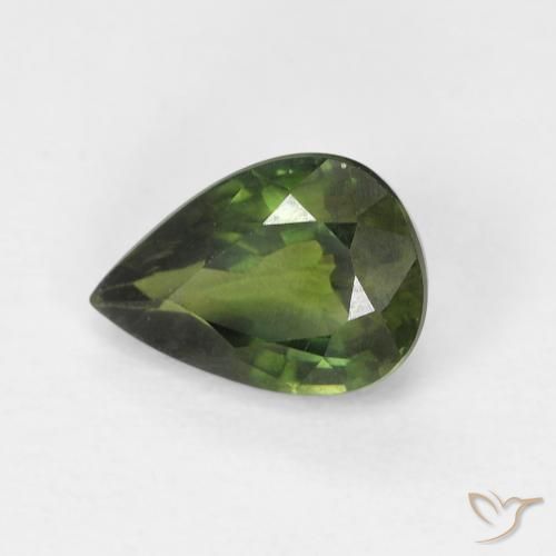 1.03ct 天然 フォレストグリーン サファイア, 洋梨の形, VS