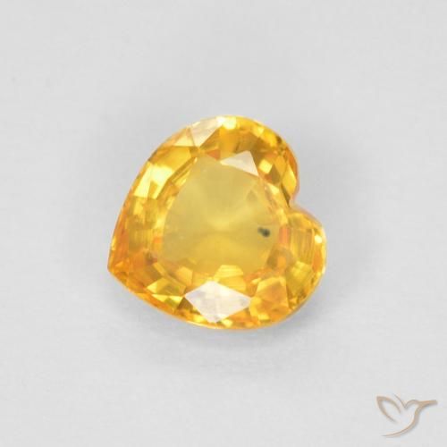 0.47ct 天然 ミディアムゴールデン サファイア, 心臓, VVS-VS