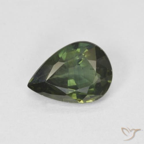 0.89ct 天然 ミディアムグリーン サファイア, 洋梨の形, VS