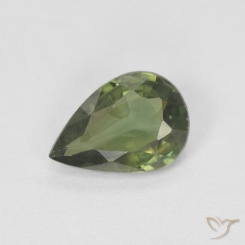 0.71ct 天然 ウォームフォレストグリーン サファイア, 洋梨の形, VS