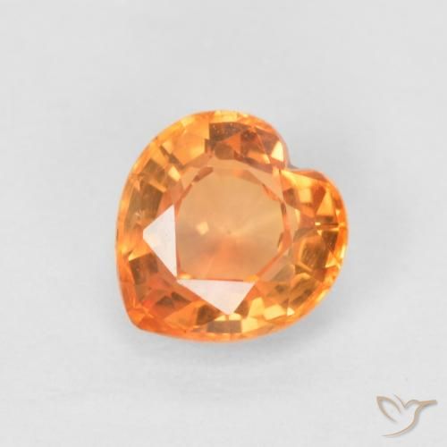 0.54ct 天然 鮮やかなオレンジ サファイア, 心臓, VVS