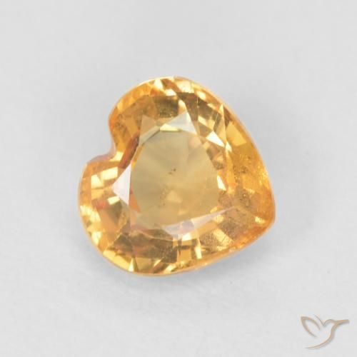 0.55ct 天然 ミディアムオレンジ サファイア, 心臓, VS