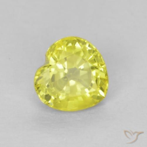 0.51ct 天然 ライトイエロー サファイア, 心臓, VS
