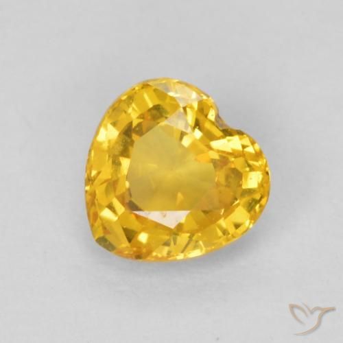 0.54ct 天然 ゴールド サファイア, 心臓, VVS