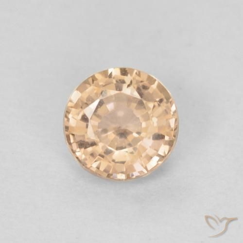0.39ct 天然 ライトオレンジ サファイア, ラウンド, VVS