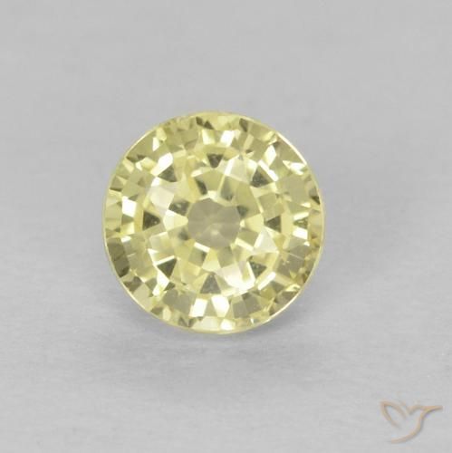 0.49ct 天然 Medium Light-Yellow サファイア, ラウンド, VVS