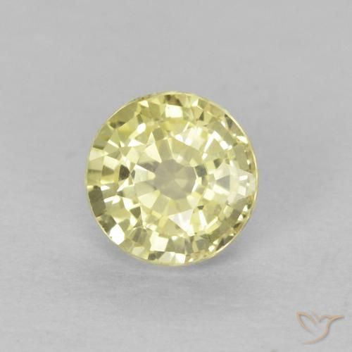 0.49カラットの天然Medium Light-Yellowサファイア、ラウンド、VVS