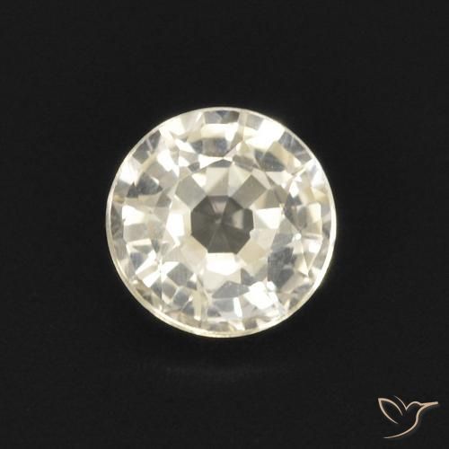 0.47ct 天然 ライトイエロー サファイア, ラウンド, VVS