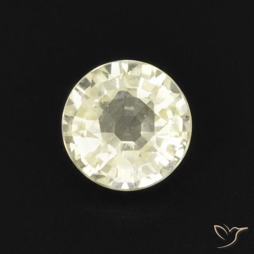 0.47ct 天然 薄いイエロー サファイア, ラウンド, VVS