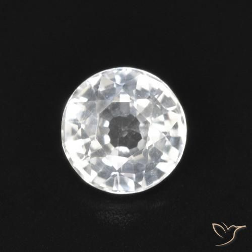 0.53ct 天然 ホワイト サファイア, ラウンド, VVS