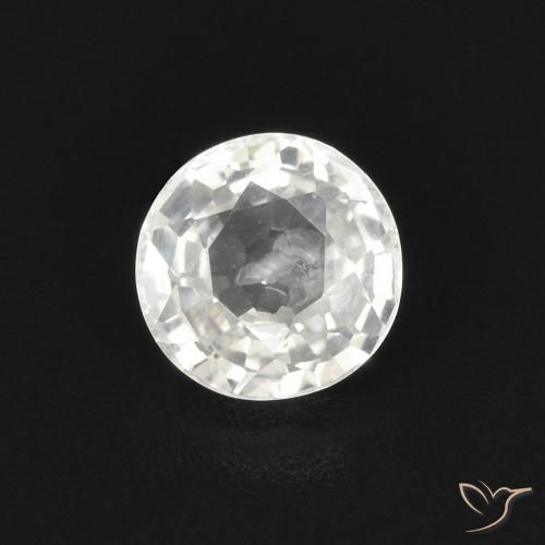 0.57ct 天然 ホワイト サファイア, ラウンド, VVS-VS