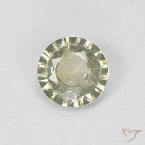 0.41ct 天然 ミディアムイエローグレー サファイア, ラウンド, VVS-VS
