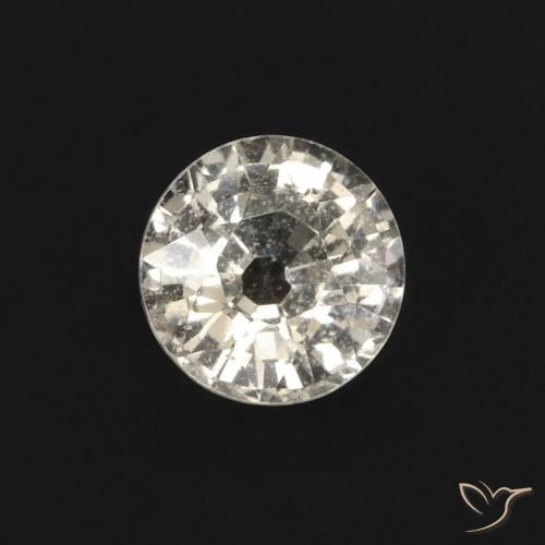 0.49ct 天然 ウォームホワイト サファイア, ラウンド, VVS-VS
