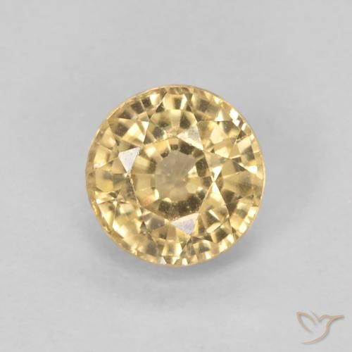 0.67ct 天然 ゴールド サファイア, ラウンド, VVS-VS