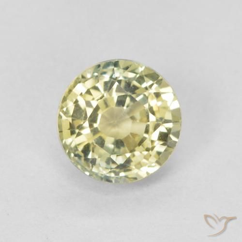 0.46ct 天然 Medium Light-Yellow サファイア, ラウンド, VVS