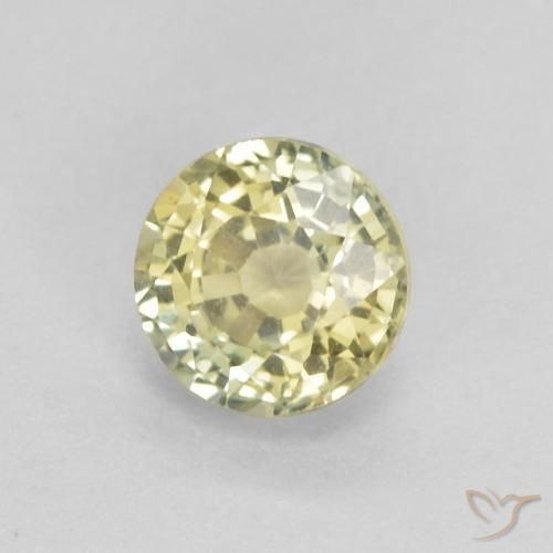 0.46カラットの天然Medium Light-Yellowサファイア、ラウンド、VVS