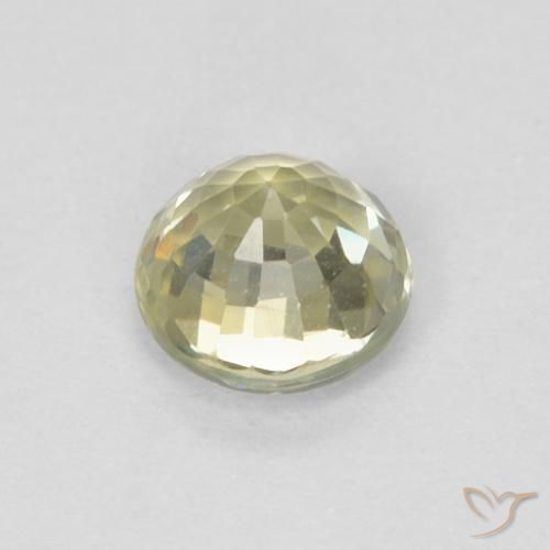 0.46カラットの天然Medium Light-Yellowサファイア、ラウンド、VVS