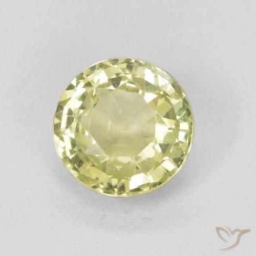 0.50ct 天然 ミディアムイエロー サファイア, ラウンド, VVS