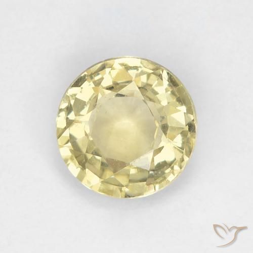 0.82ct 天然 ライトイエロー サファイア, ラウンド, VS