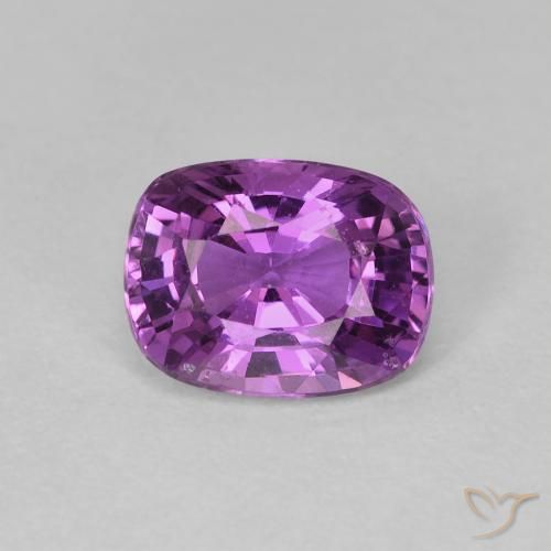 1.25ct 天然 ピンクがかったグレープ サファイア, クッション, VVS-VS