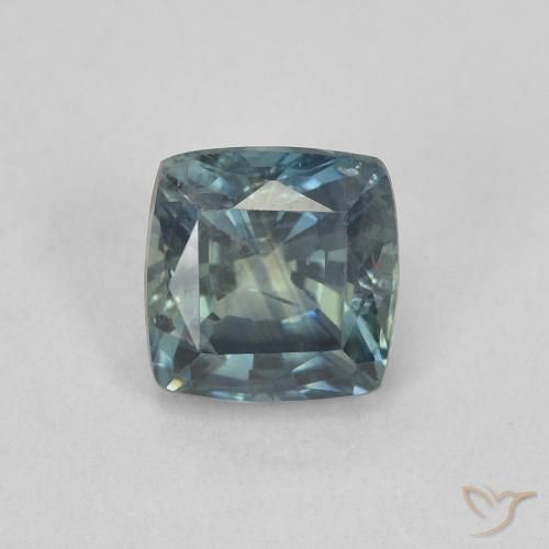 0.88ct 天然 ティール サファイア, クッション, VS