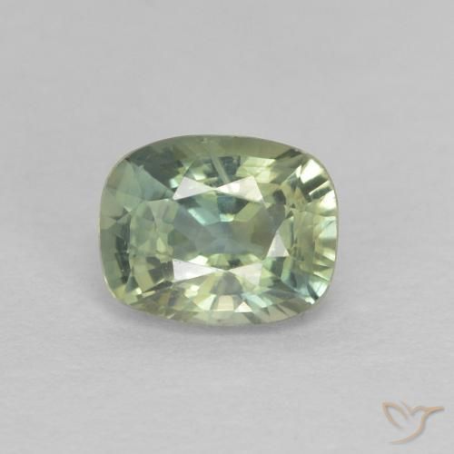 0.69ct 天然 ライトグリーン サファイア, クッション, VS