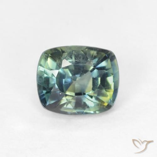 0.90ct 天然 マルチカラー サファイア, クッション, VVS-VS