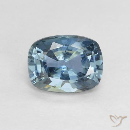 0.60ct 天然 ティール サファイア, クッション, VVS-VS