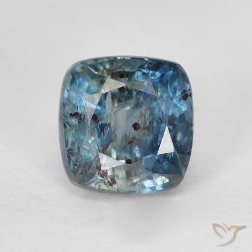 1.41ct 天然 グリーンブルー サファイア, クッション, VS-SI