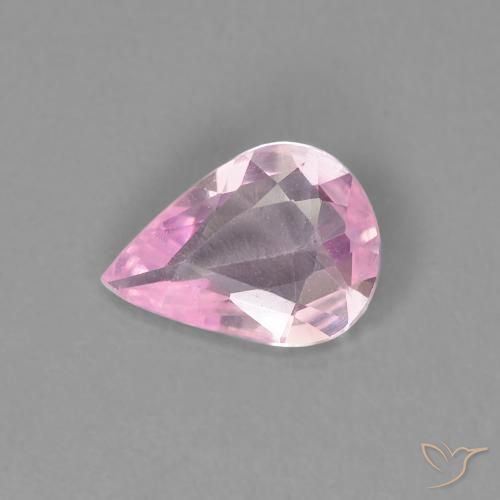 0.46ct 天然 非常に薄いバブルガムピンク サファイア, 洋梨の形, VVS