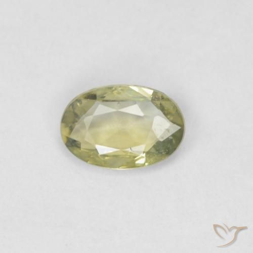 0.40ct 天然 ウォームフォレストグリーン サファイア, 楕円形, VVS-VS