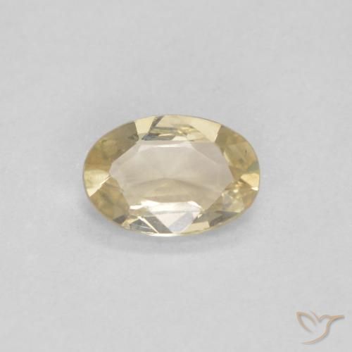 0.40ct 天然 クリーム色 サファイア, 楕円形, VVS