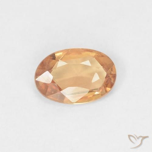 0.38ct 天然 薄いピーチゴールデン サファイア, 楕円形, VVS, Photo A