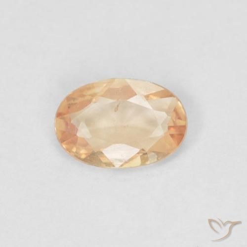0.38ct 天然 薄いピーチオレンジ サファイア, 楕円形, VS