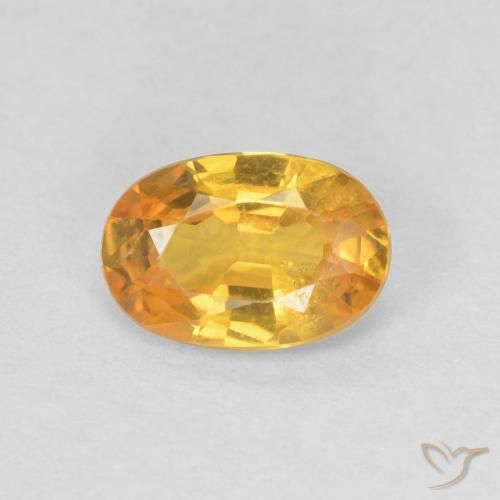 0.56ct 天然 ゴールデンオレンジ サファイア, 楕円形, VS