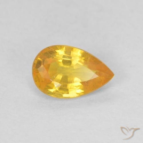 0.50ct 天然 ミディアムオレンジ サファイア, 洋梨の形, VS