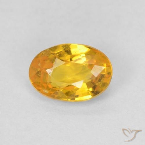 0.61ct 天然 ミディアムオレンジ サファイア, 楕円形, VS