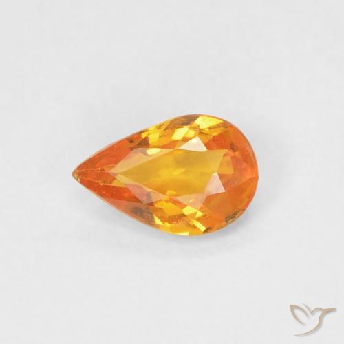 0.43ct 天然 アプリコットオレンジ サファイア, 洋梨の形, VVS-VS