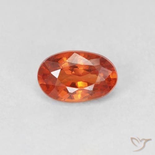 4.34ct, オレンジサファイア オーバルシェイプ ルース, GIA