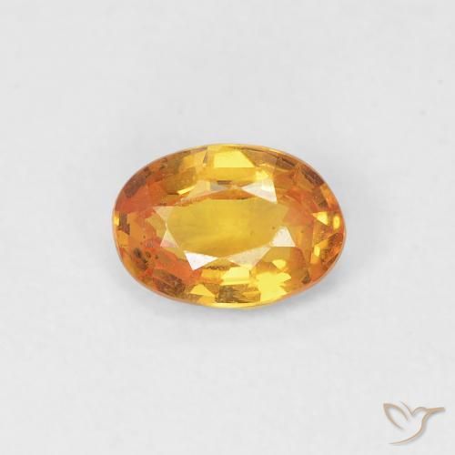 0.49ct 天然 オレンジゴールド サファイア, 楕円形, VVS-VS