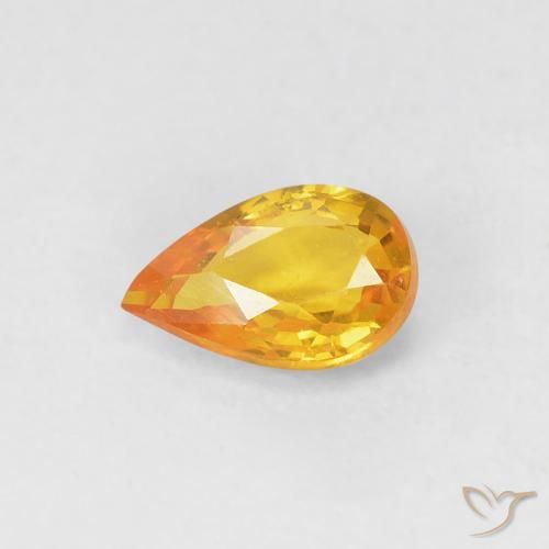 0.48ct 天然 ミディアムオレンジ サファイア, 洋梨の形, VVS-VS