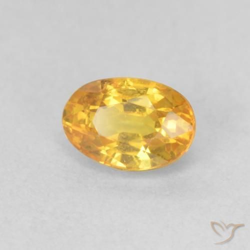 0.73ct 天然 明るいゴールド サファイア, 楕円形, VVS-VS