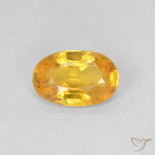0.56ct 天然 ミディアムゴールデン サファイア, 楕円形, VVS