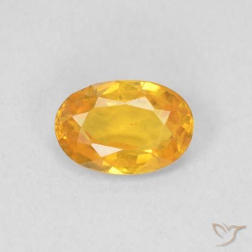0.56ct 天然 ミディアムオレンジ サファイア, 楕円形, VVS-VS