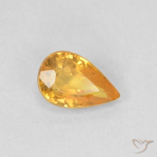 0.50ct 天然 ミディアムオレンジ サファイア, 洋梨の形, VVS