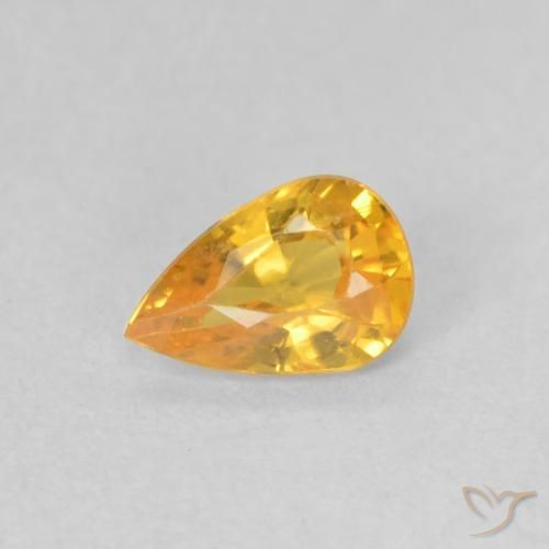 0.41ct 天然 ミディアムゴールデン サファイア, 洋梨の形, VVS-VS