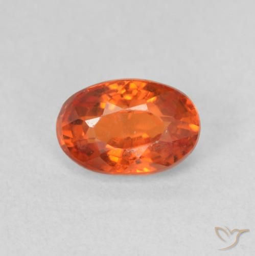 0.70ct 天然 赤みがかったオレンジ サファイア, 楕円形, VVS-VS