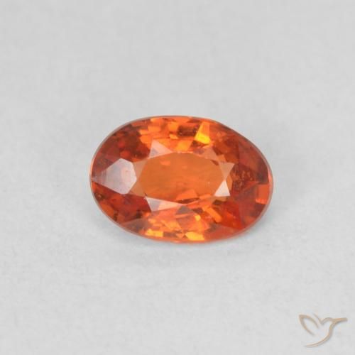 0.54ct 天然 赤みがかったオレンジ サファイア, 楕円形, VVS