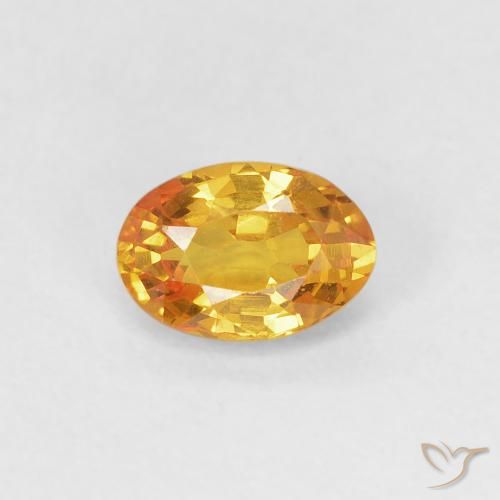 0.59ct 天然 オレンジゴールド サファイア, 楕円形, VVS-VS